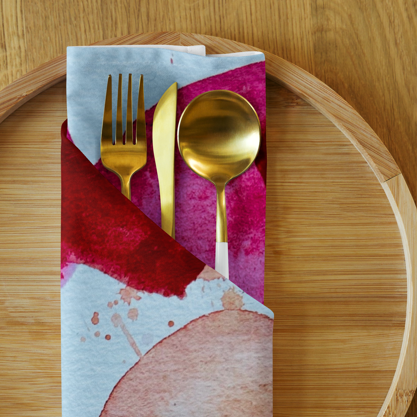 Cloth napkin set hearts