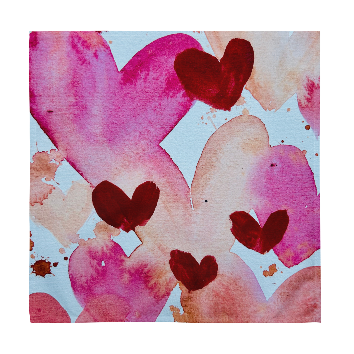 Cloth napkin set hearts
