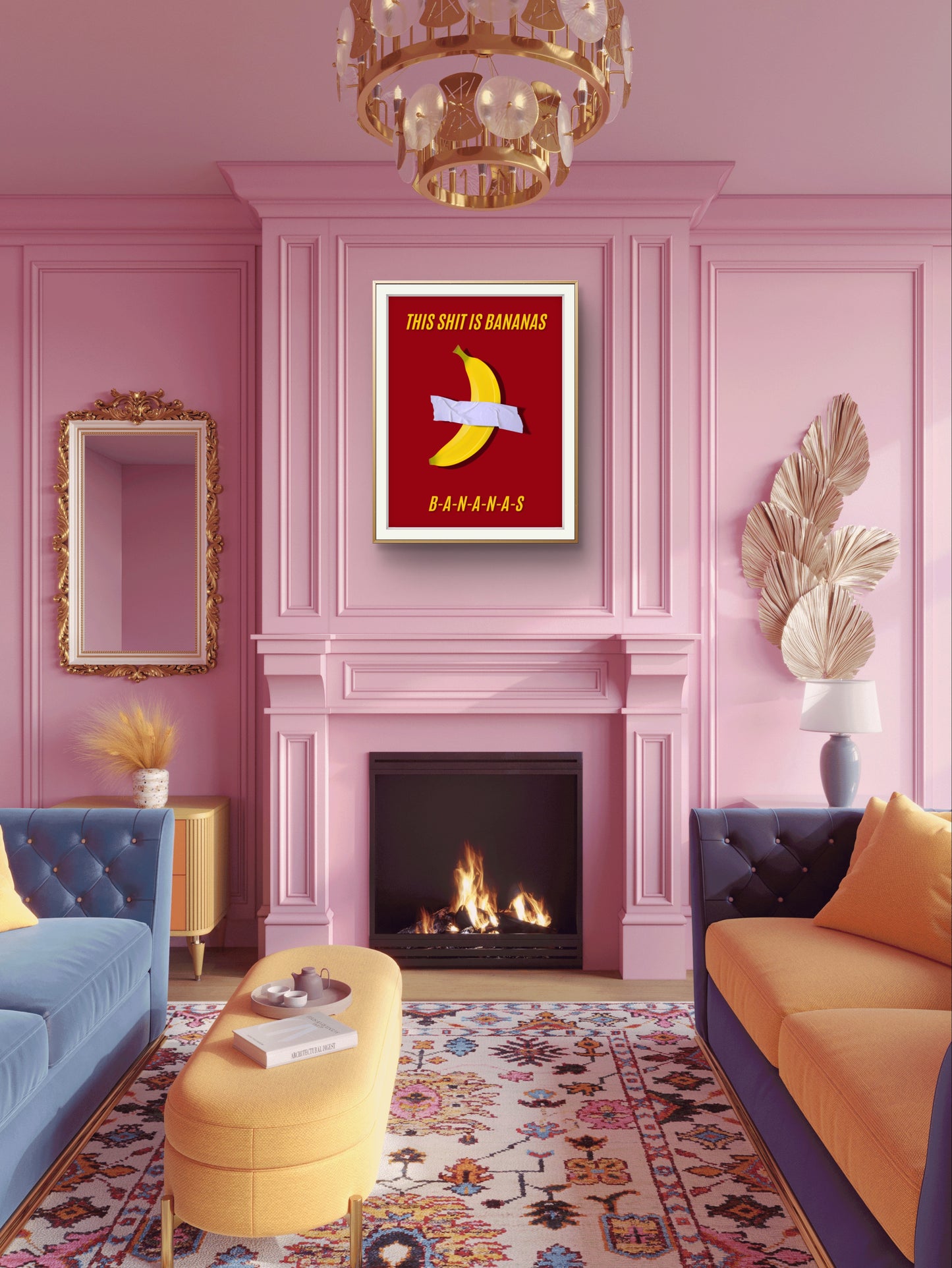 This is bananas burgundy Poster