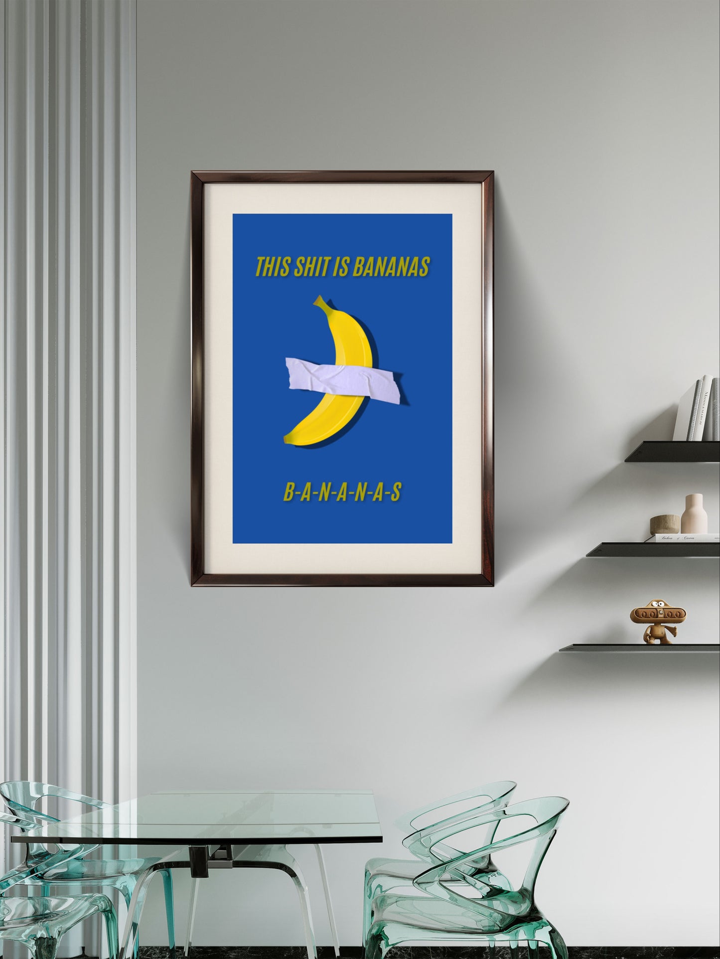 This is bananas Poster blue