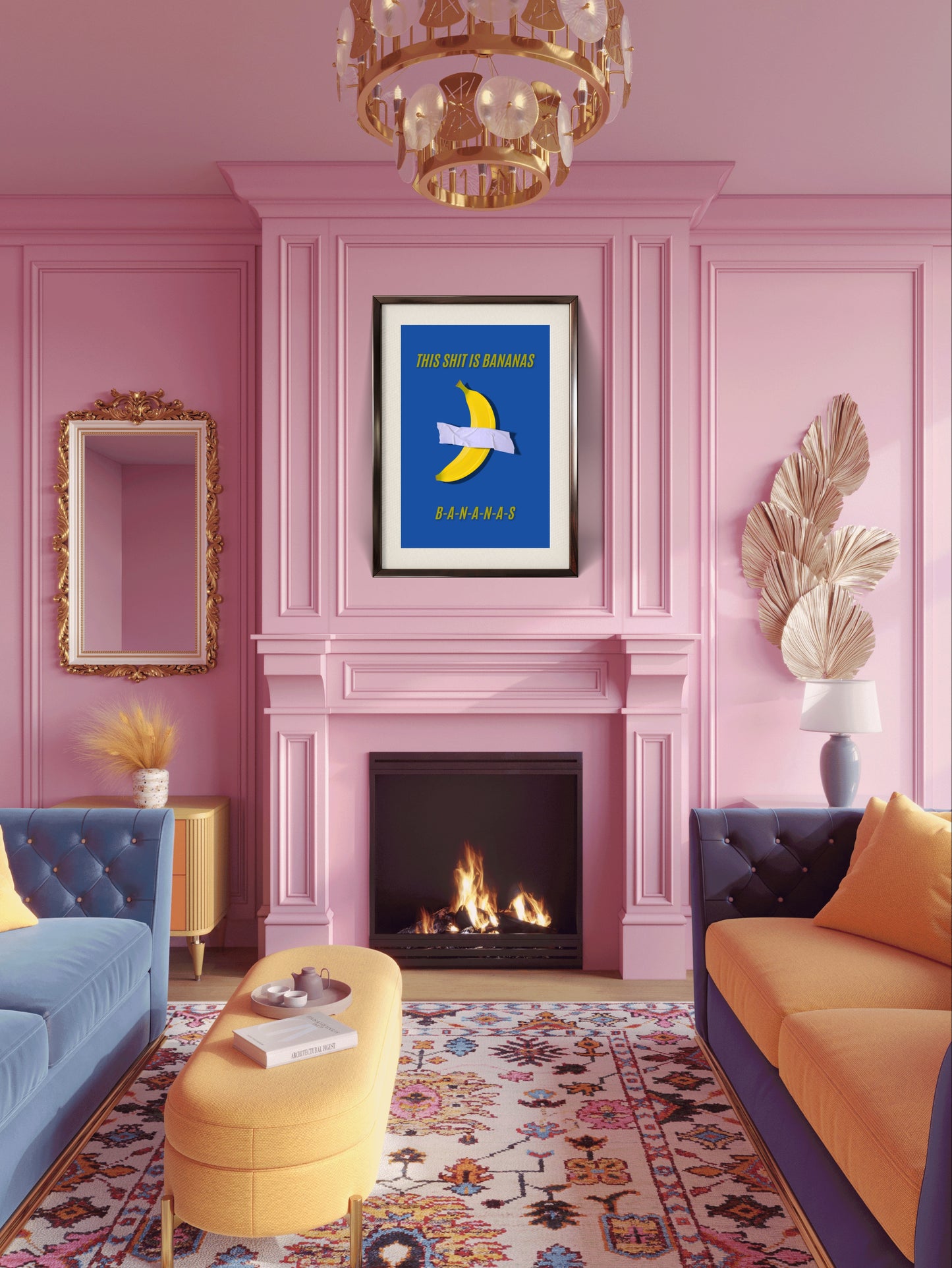 This is bananas Poster blue