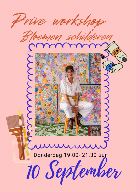 Privé workshop bloemen schilderen 10 september